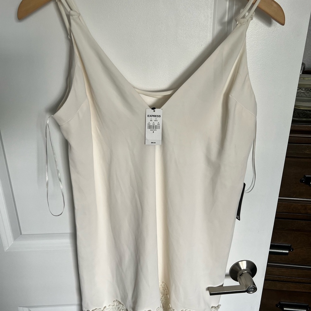 Express White spaghetti strap slip dress